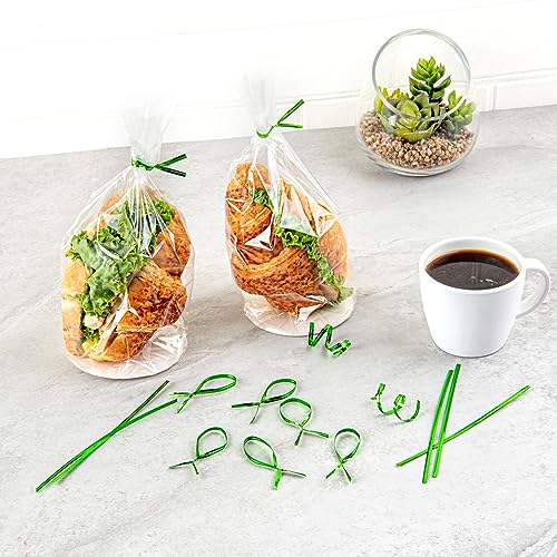 Restaurantware-Bag Tek 6 Inch Twist Ties For Treat Bags, 500 Durable Coffee Bag Ties - Flexible, Metal Wire Inside, Green Plastic Twist Tie, Won't Break Or Snap, For Bread Bags Or Snack by Restaurantware - Used condition - Image 6