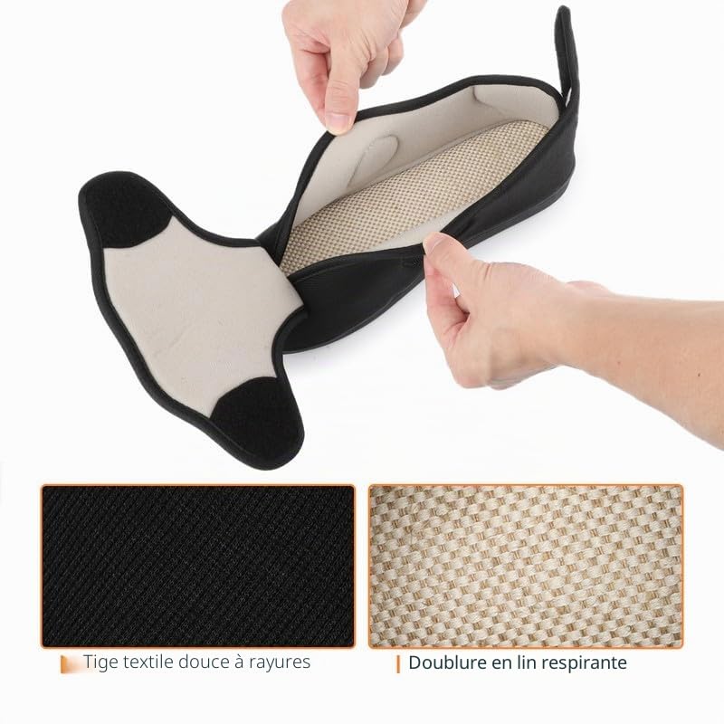 TIESTRA Chaussons Chauds D'hiver pour Hommes,Chaussons Diabétiques en Peau D'agneau Synthétique,Chaussons en Feutre à Larges Pieds,Semelle en Mousse à Mémoire de Forme,Hook and Loop Chaussons