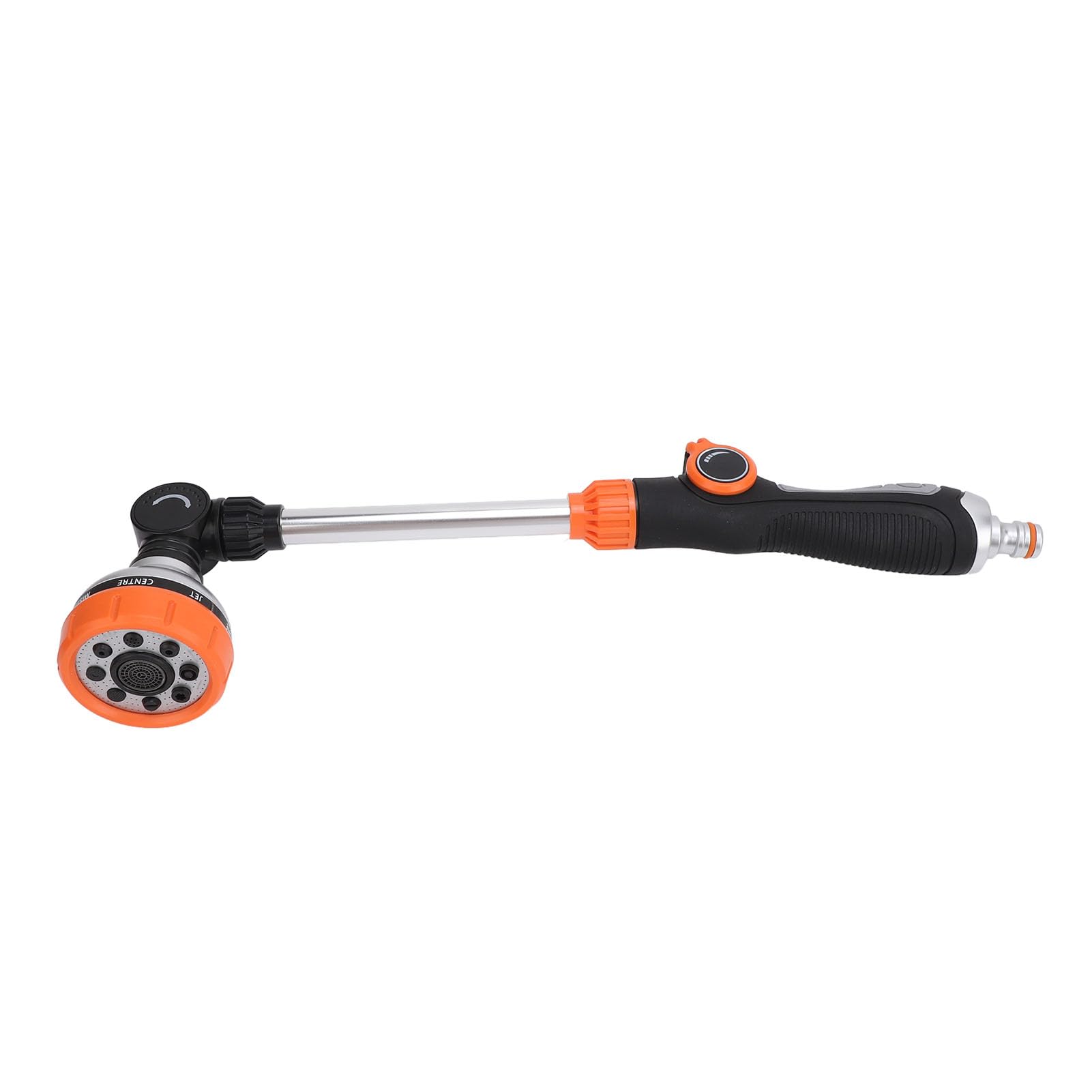 Watering Wand, Garden Hose Nozzle Aluminum Alloy Long Hose Nozzle Sprayer 8 Patterns Sprinkler Wand Hose End Sprayer for Hanging Baskets, Shrubs, Garden and Car Washing