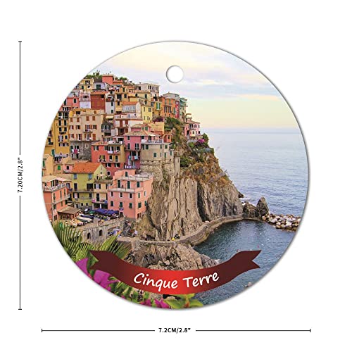 Vinisong Christmas Ornament Cinque Terre Hanging Ornament Christmas Tree Decoration Landscape Keepsake Hanging Ornament Christmas Ornament Gift Christmas Bauble Keepsake #TOP1