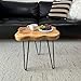 DONZIKLE Natural Edge End Table, Live Edge Side Table with Hairpin Legs, Small Natural Wood Coffee Table ，Stump End Table for Living Room, Bedroom, Farmhouse Decor (16