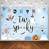 Sendy SENDY 7x5ft Halloween Two Spooky Backdrop Happy 2nd Birthday Party Decorations Supplies for Bo