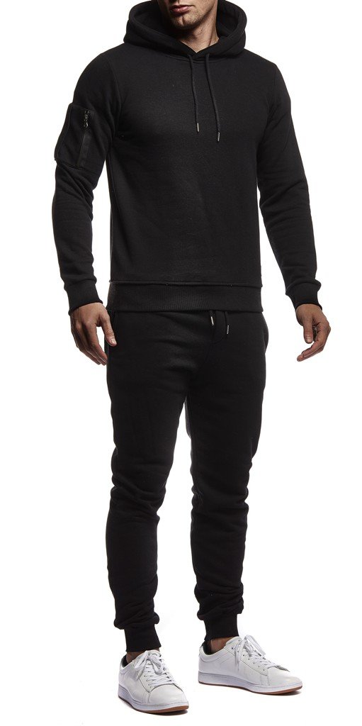Leif Nelson Gym Men's Leisure Suit Jogging Suit Men Long Tracksuit Jumpsuit Sports Suit Fitness Training Leisure Hooded Jacket Hoodie Jogging Bottoms LN8021