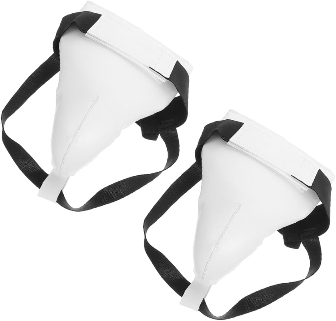 Adjustable Groin Protector for Boxing and Taekwondo, 2pcs Hook and Loop Closure Male Groin Guard with Elastic Strap, Impact Protection Gear for Martial Arts Training