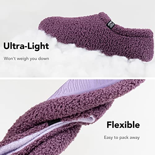 Rockdove Women's Teddy Fleece Closed Back Indoor Slipper, Size 7-8 Us Women, Violet #TOP3