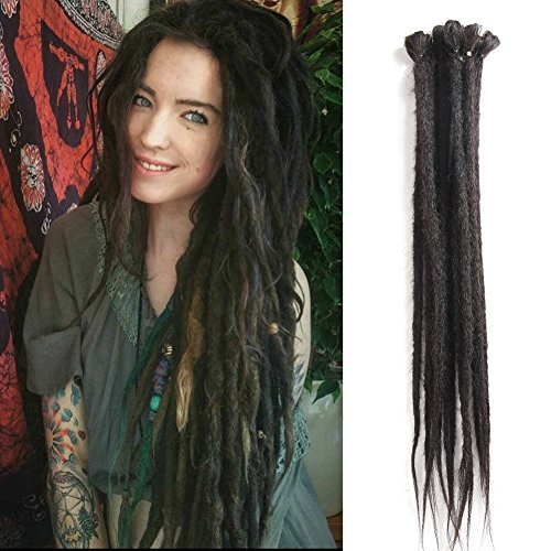 Dreadlocks Extension 20 Inch 12 Strands Handmade Dreads Synthetic Dreadlocks Crochet Braiding Hair Soft Faux Locs Fashion Reggae Hair (#2)