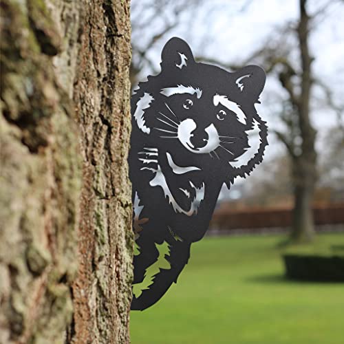 Steelmonks Tree Stake, Raccoon in Matte Black - Image 2
