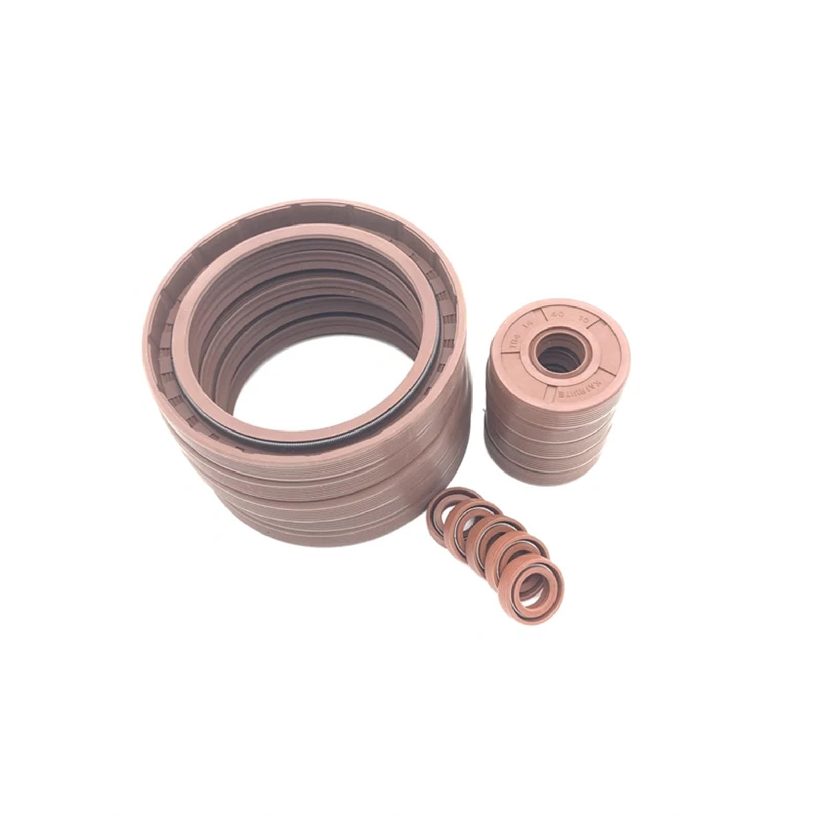 Braune FKM Rahmen-Öldichtung, TC-Fluor-Gummi-Dichtungsringe, Abdeckung, Doppellippe mit Feder für Lager-ID x OD x THK 32 mm (Farbe: Kaffee, Größe: 32 x 56 x 8 _10 Stück)