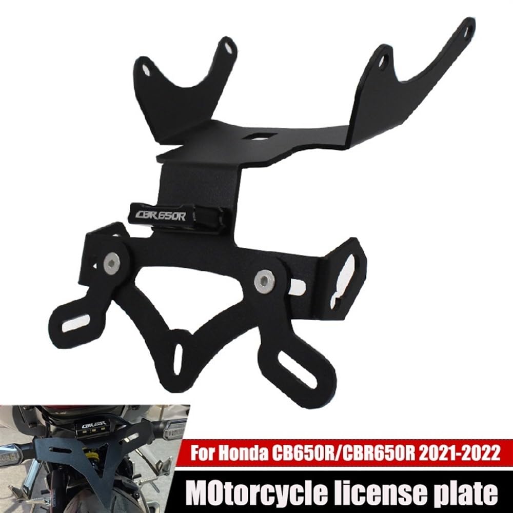 Kennzeichenhalter Motorrad Motorrad-Schwanz-Hinterhalter-Kennzeichen-Fit for Honda CB650R CBR650R CB/CBR 650R 2021 2022 Motorrad Kennzeichenhalter(No Logo)