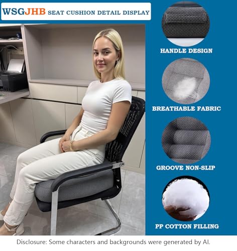 Image of Adult Booster Seat Cushion, Car Seat Cushions for Short People /Thick Office Chair Booster Seat Increase Field of View, for Trucks, Car, Office Chair, Home, Wheelchair,Angle Lift Seat Cushion (Grey)