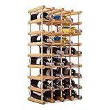 COSTWAY Weinregal 40 Flaschen, Flaschenregal Holz, Flaschenständer Weinflaschenhalter Weinständer 85 x 44 x 24 cm