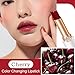 evpct 2Pcs Black Red Cherry Magic Mood Color Changing Lipstick Long Lasting 24 Hours Original for Women, PH Color Change Changing Jelly Lipstick Tinted Lip Balm Gloss Stain Makeup Set labiales magicos