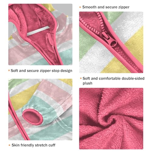 GuoChe Easter Festive Stripes Kids Sherpa Jacket3