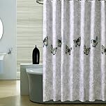 GONOVE Shower Curtain for Bathroom 200 x 200 cm Anti-Mould Mildew Resistant Waterproof Polyester Fabric Butterfly Shower Curtain Liner Bath Curtain with Hooks, Washable and Weighted Hem