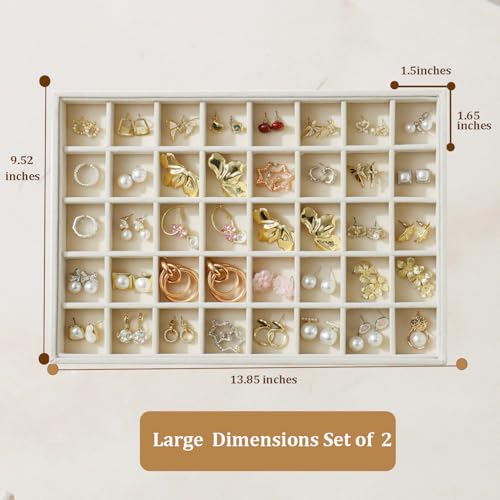 Image of Large Velvet Jewelry Tray Display Drawer Inserts 2 Pack