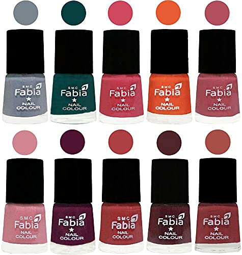 Image of ALL IN ONE (PACK OF 10), Long Lasting Glossy Nail Polish, 6 ml Each, All Vibrant Colours,02082