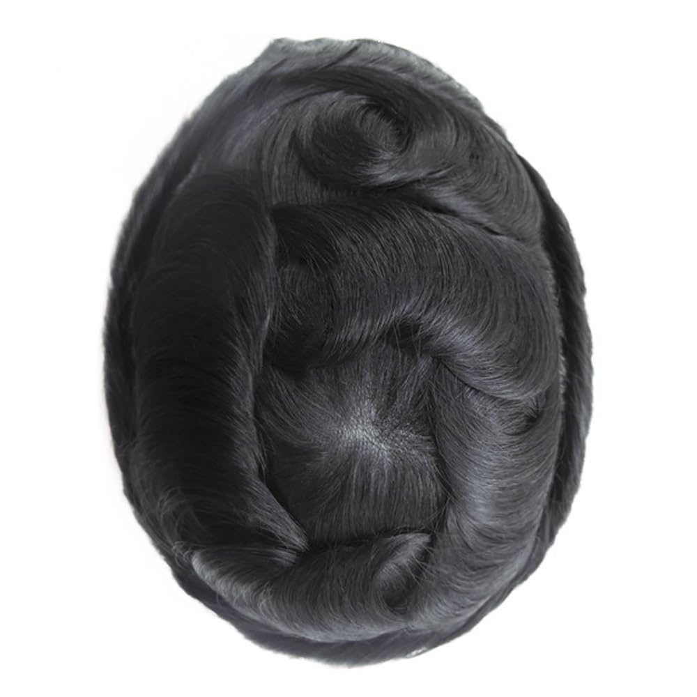 Postiche pour homme pour cheveux clairsemés solution noire 6x8 - 8