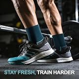 Horuru Mens Cushioned Ankle Running Socks, Moisture Wicking Athletic Quarter Hiking Socks for Work Gym Sports 6 Pairs