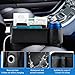 2 Pack Car Seat Gap Filler Organizer, Leather Seat Gap Bag with Cup Holder (3.14 inch) & 4 Hooks, Anti-Slip Flannel Lined Storage Box for Phone, Keys, Wallet, Fit Most Cars