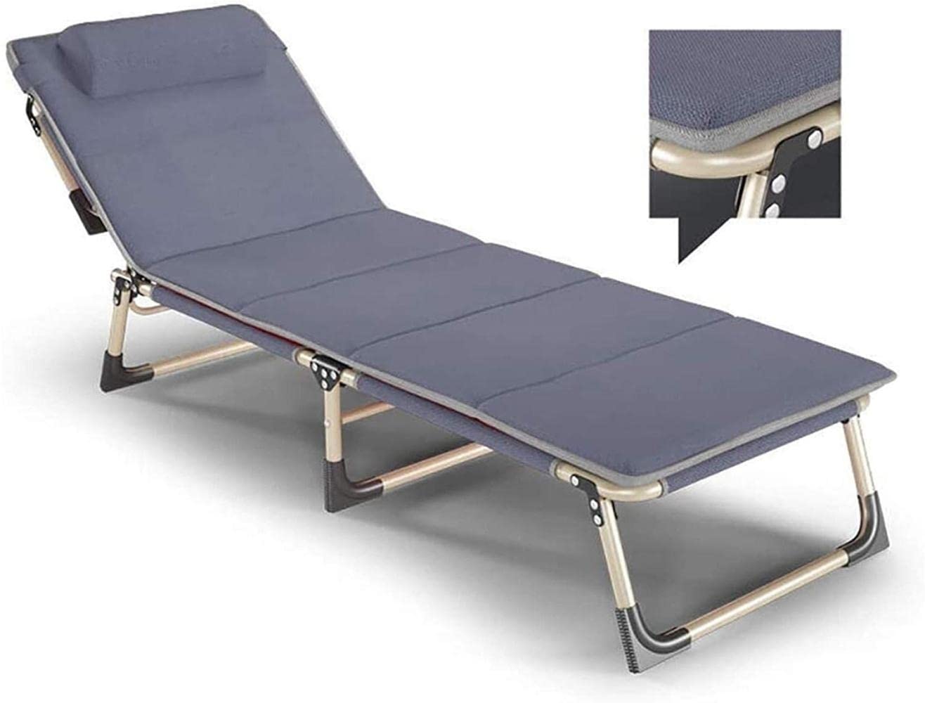 Chaise pliante en métal inclinable et réglable pour le confort de la maison