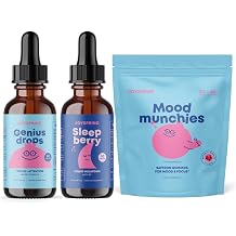 JoySpring SleepBerry Melatonin with Elderberry, Saffron Supplement and Genius Drops for Kids