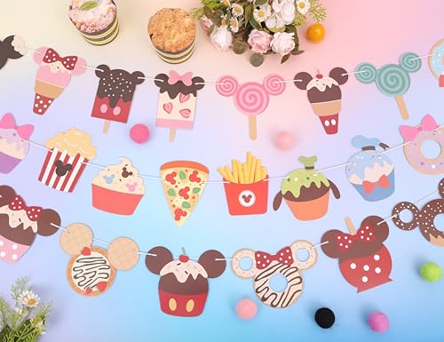 Cartoon Mouse Head Theme Banner - Mouse Garland, Cartoon Birthday Banner for birthday party decorations, room decorations, welcome baby party, classroom decorations - Image 7