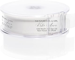 Future Mrs and Mrs Clear Rolled Address Labels / 250 Personalized Return Address Labels/Designer Address Stickers in Elegant Plastic Dispenser