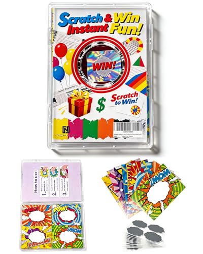 NICKANG 120 Pcs DIY Scratch Off Reward Cards - 8 Styles Comic Series, Make Your Own Custom Prizes for Class, Birthday, Party & Business | Motivational Scratch-Off Tickets for Students, Teachers & Kids