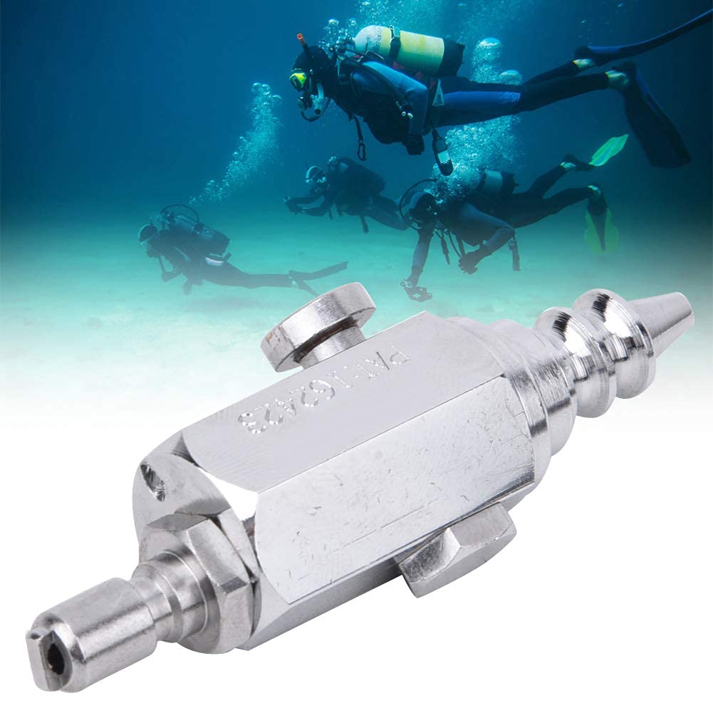 Alomejor 8 cm Professionelle Tauchluftdüse Edelstahl Tauchen Niederdruck Luftpumpe Düse Clip für Wassersport