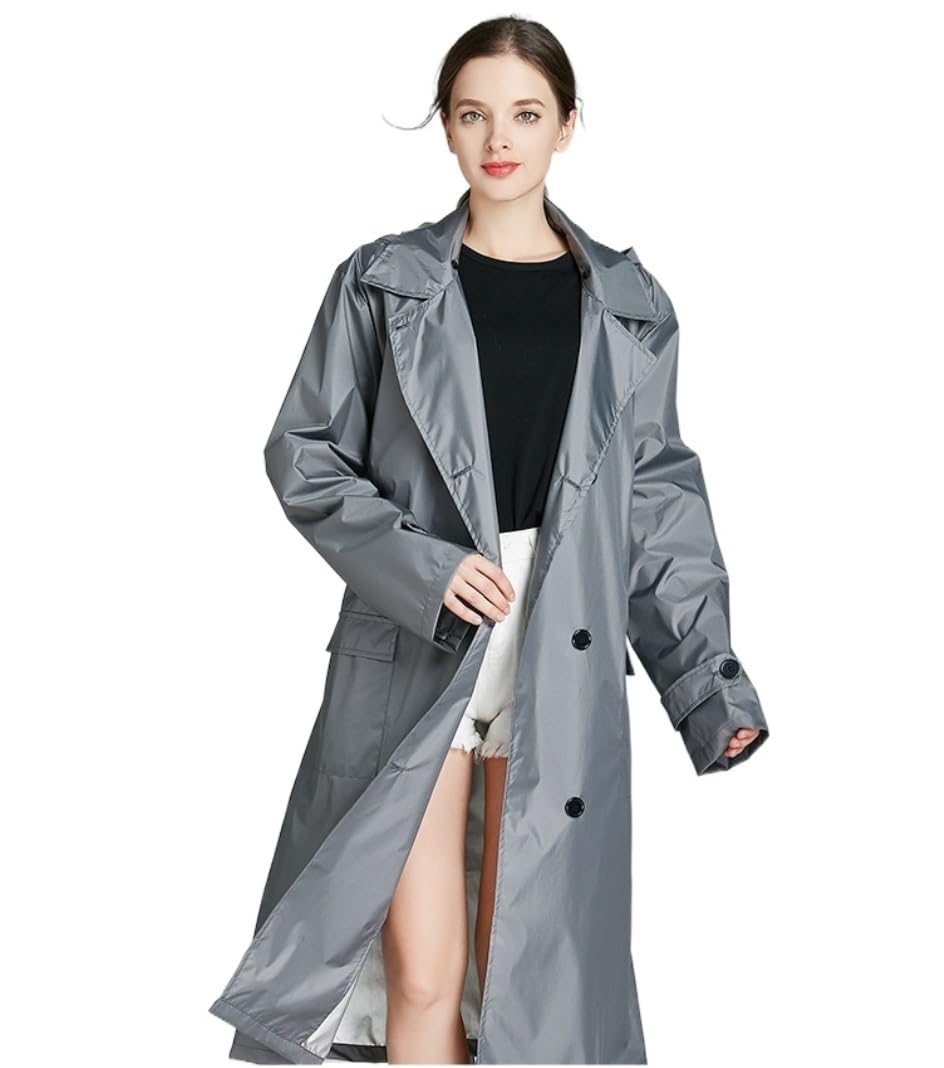 Chubasquero Adulto Universal Alargado Y Abotonado Al Aire Libre Rompevientos Impermeable Protector Solar Húmedo Ponchos De Lluvia Impermeables(G)
