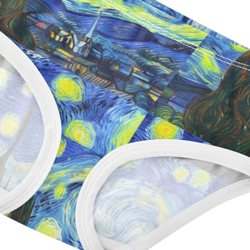 Joisal Abstract Starry Night Blue Sky Panties Little Girl Girls Underwear Toddlers Cotton Colorful Briefs Undies Kids 2t4