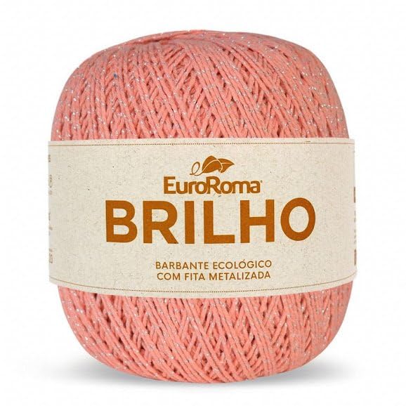 Barbante EuroRoma nº 6 Brilho Prata - 406m - 400g - Salmão 700