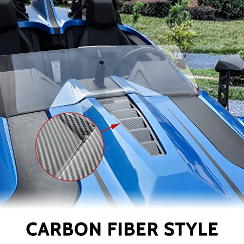 Ldetxy Center Hood Vent For Slingshot All Model, Carbon Fiber Color Turbo Hood Panel Trim Center Vent Hood For 2015-2022 Polaris Slingshot Exterior Accessories, Replace Oem #5452300 #TOP2
