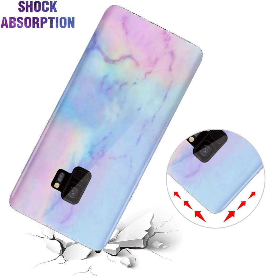 Caka Galaxy S9 Case, Galaxy S9 Marble Case Slim Anti Scratch Shockproof Luxury Fashion Silicone Soft Rubber TPU Protective Case for Samsung Galaxy S9 (Purple Opal)