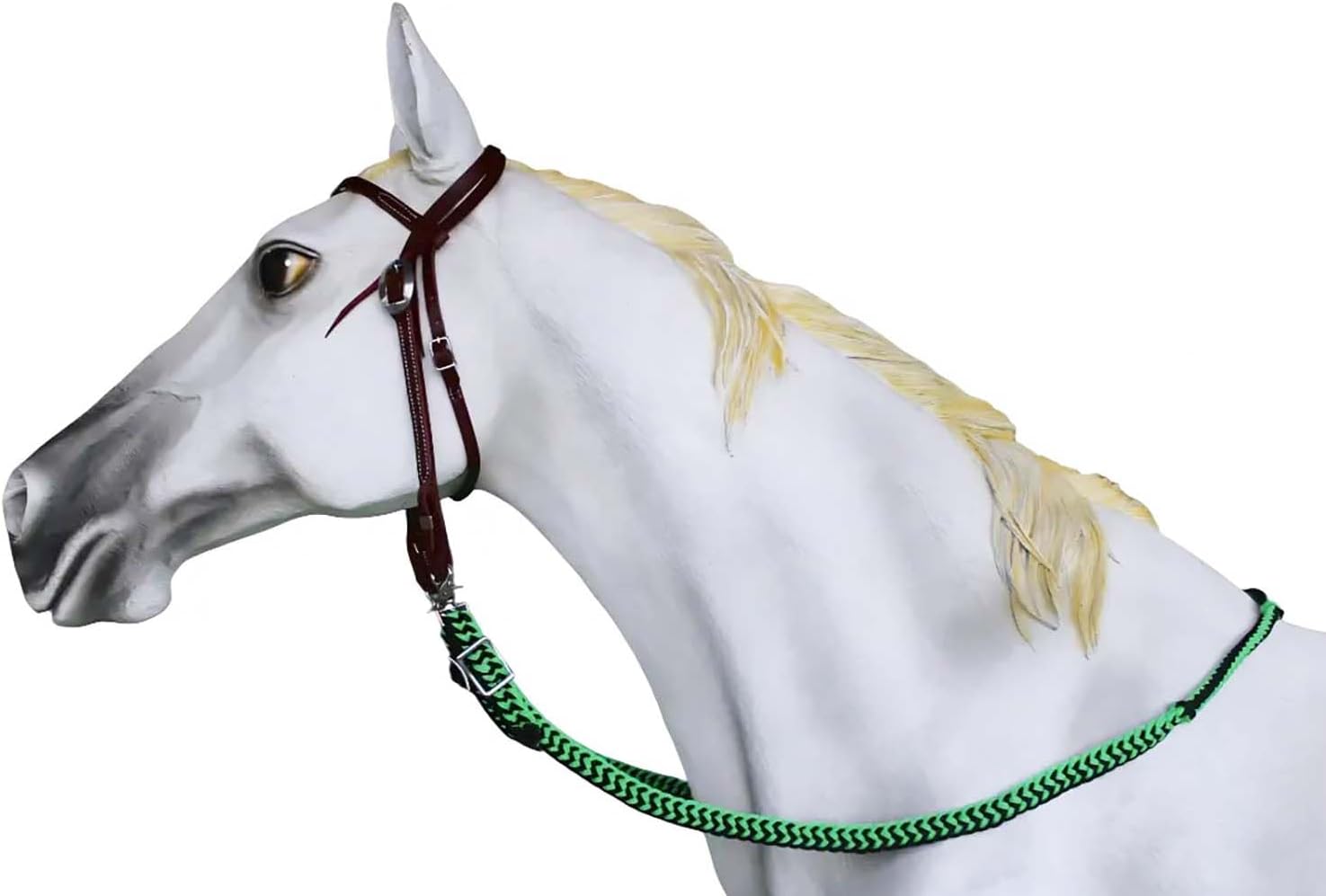 Horse Western Tack Nylon Braided Knotted Roping Barrel Reins Lime Green 60705