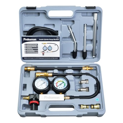 Prokomon Engine Cylinder Leak Down Tester Kit;Cylinder Leakage Tester Set for Pressure Check and