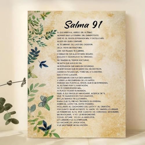 Cuadro moderno Baibexing con el Salmo 91, impresión artística en lienzo de 40x50cm sin marco