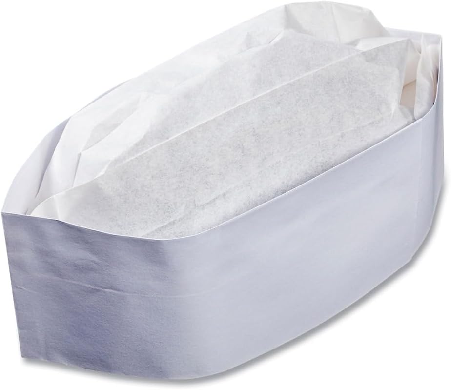 Royal RPPRCC2W Classy Cap Crepe Paper White Adjustable One Size 100 Caps/Pk 10 Pks/Carton
