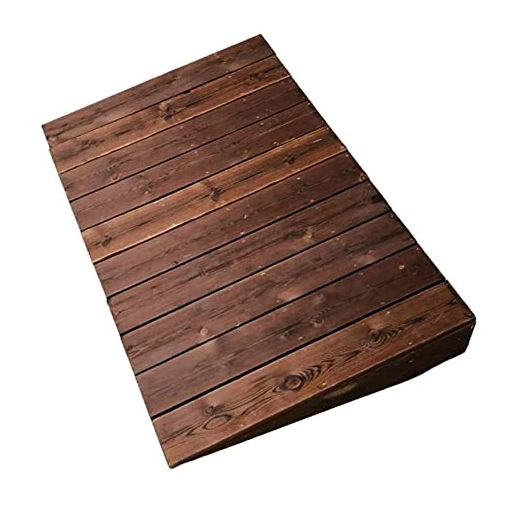 Rampe de seuil en bois pour marche extérieure et fauteuil roulant
