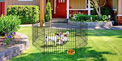 ZENY Puppy Pet Playpen 8 Panel Indoor Outdoor Metal Portable Folding Animal Exercise Dog Fence, 24'' W x 24'' H - Image 3