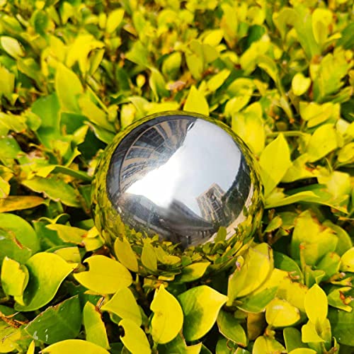 gexuamz 7 Stück Edelstahl Gartenkugel Spiegelpoliert Hohlkugel Sortiert Silber Teichkugeln - Reflektierende Gazing Ball für Hausgarten Miniteich Dekorationen 50/100MM