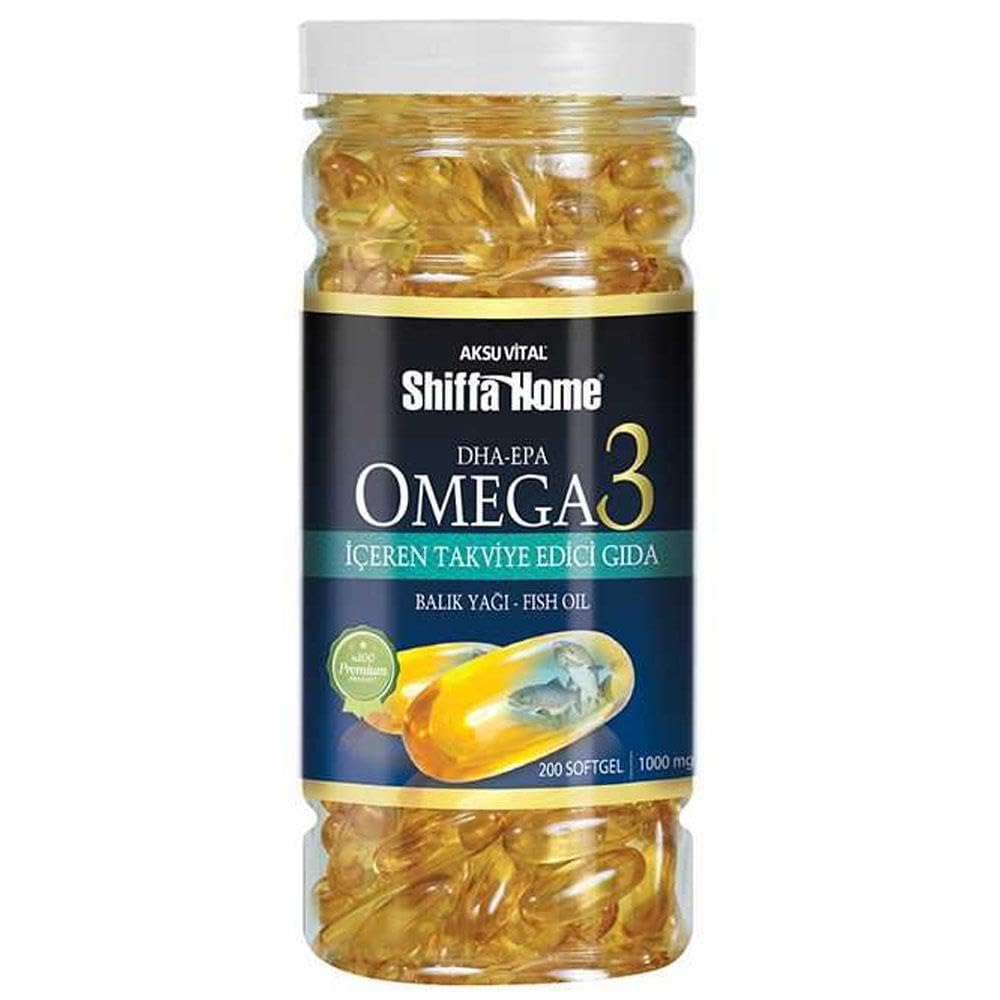 Shiffa Home Omega 3 200X1000 Softjel | Omega 3-6-9 Yağ Asitleri | Balık Yağı, Keten Tohumu Yağı, Çuha Çiçeği Yağı | Kalp, Damar, Beyin ve Göz Sağlığına Katkı