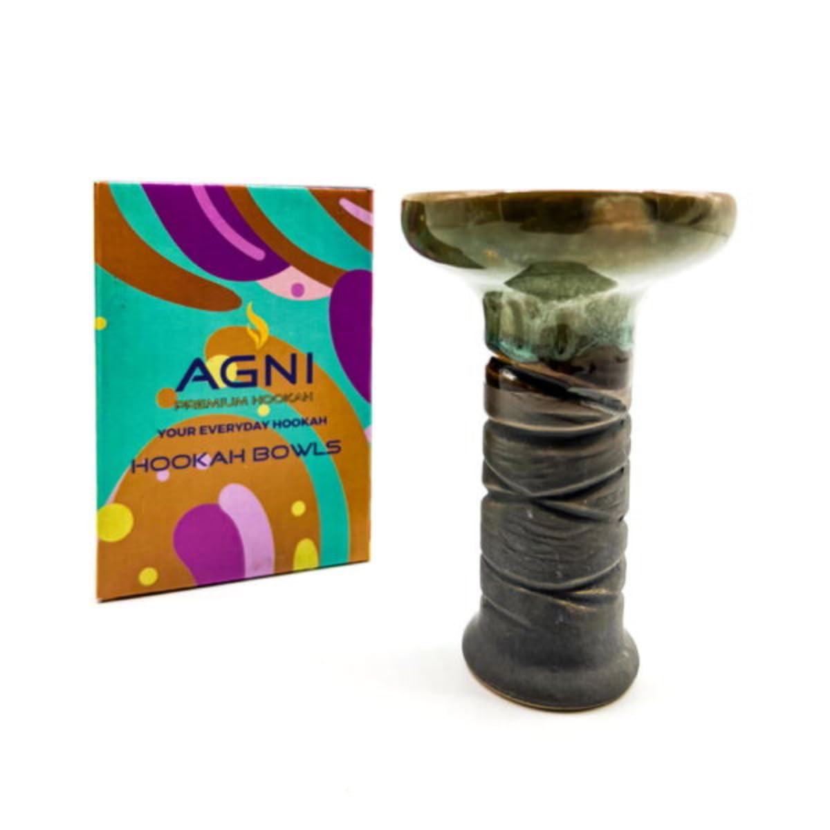 Agni Bowl Stone Durable Ceramic Hookah Bowl for Shisha Tobacco High Heat Resistance Modern Green Design