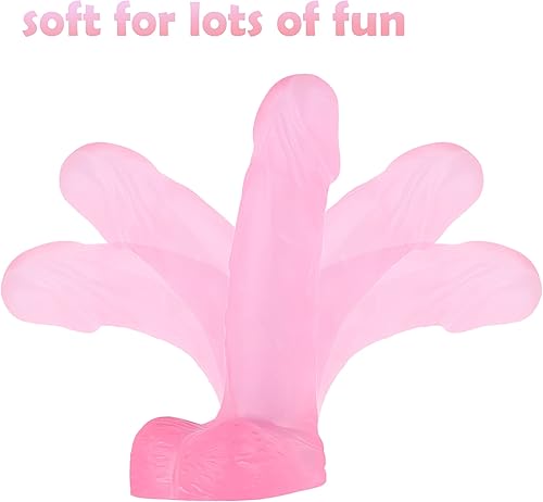 Miniatura 4 de Consolador pequeño realista de 4 pulgadas enchufe anal para principiantes consolador anal suave con eje curvado y bolas juguete sexual para adultos