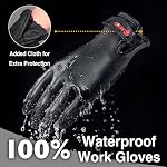 KAYGO Waterproof Thermal Winter Work Gloves, Double Latex Coated, Insulated Warm Liner For Cold Weather, KG145