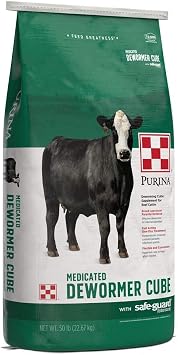 Purina Cattle Cube Dewormer | 50 Pound 50 LB Bag