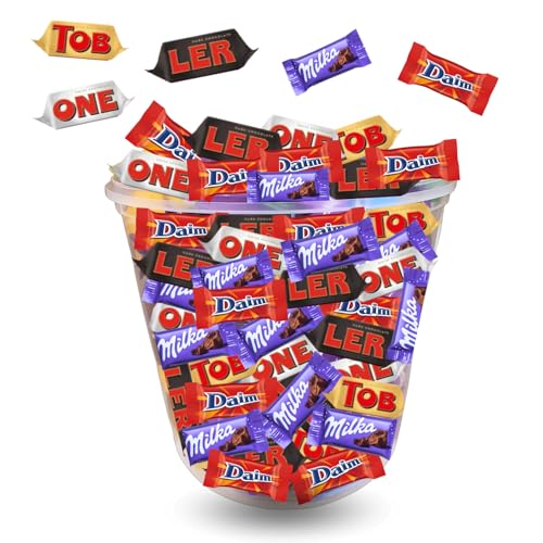 TRIO CHOCOLATE | Assortiment de 150 Bonbons au Chocolat Daim, Milka, Toblerone | Idéal à partager ou à Offrir
