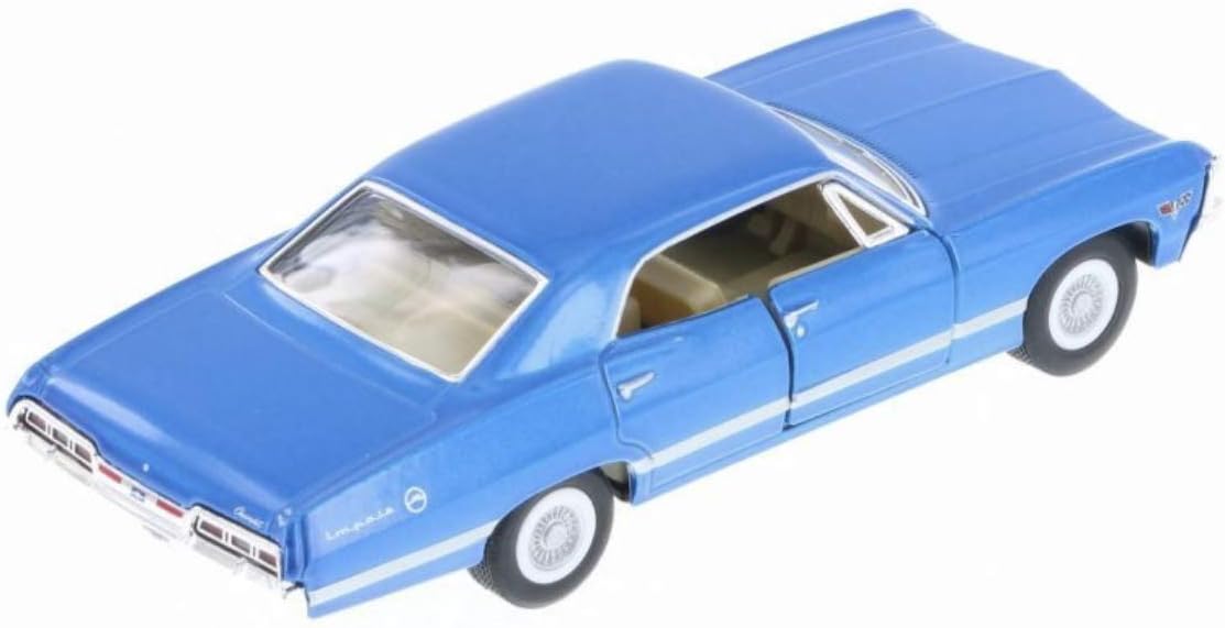 KiNSMART - 1/43 Scale Model Compatible with Chevrolet Impala 1967 (Blue)