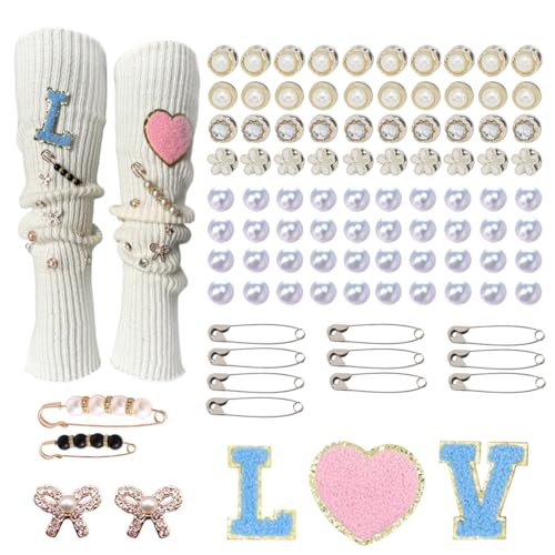 sheoklips 99 peças de pingentes de meias de strass, pingentes exclusivos para mulheres, broche de se