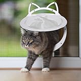 Cat Door for Screen Door, Cat Doors with Lockable Magnetic Flap, Inside Openning 10x10x0.5 inch, Pet Screen...